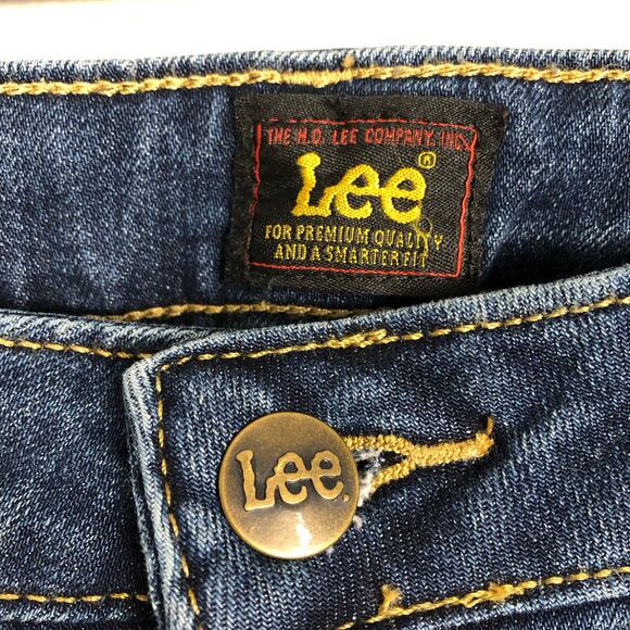 Vintage Lee Women's Bootcut Leg Mid-Rise Blue Jeans Denim Size 10 Short 5-Pocket - Picture 5 of 7